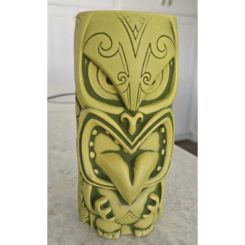 Tiki Farm Mug 7" Green DECK Diamond Head Hawaii Tropical Cocktails